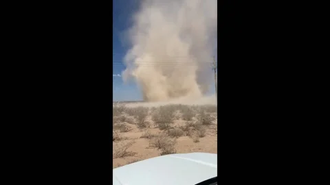 USA: Massive dust devil forms in Orla, Texas, USA Stock Footage 282445673