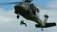 Usa Military Helicopter With Men Repelling Down The Rope In Afghanistan Stock Footage