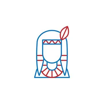 USA, native American icon. Element of USA culture icon. Thin line icon for 库存插图