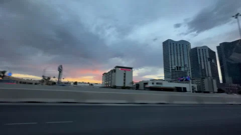 USA Nevada, Las Vegas building, palm trees, sunshine, lifestyle, hotels Stock Footage 246874953