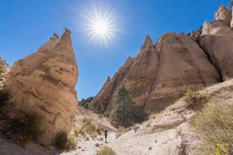 USA, New Mexico, Pajarito Plateau, Sandoval County, Kasha-Katuwe Tent Rocks Stock Photos
