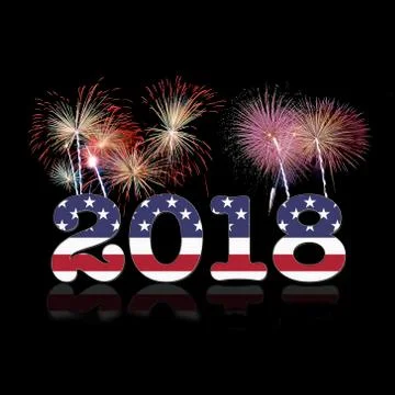 USA New year 2018. Stock Illustration