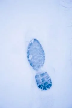 USA, New York City, Close-up view of footprint in snow Stock Photos