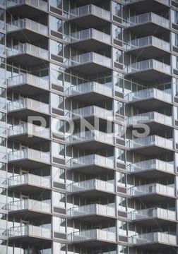 USA, New York City, Exterior of modern residential building Stock Photos