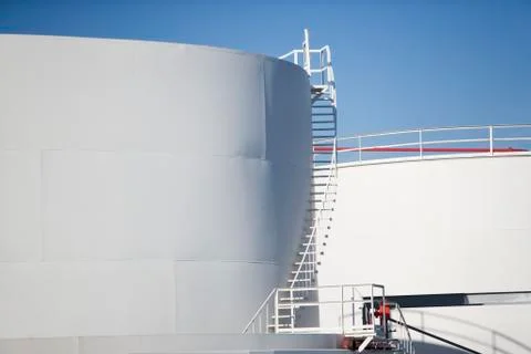 USA, New York City, Oil storage tanks in refinery Stock Photos