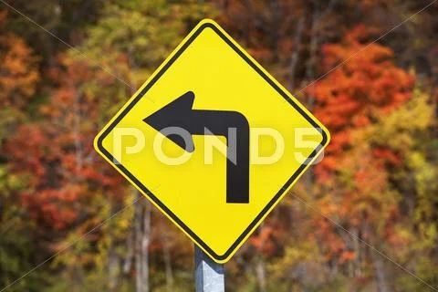 USA, New York, Croton, yellow road sign Stock Photos