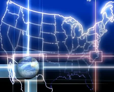 USA News Map Background Loop Stock Footage 8945593