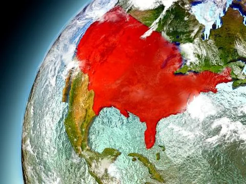 USA from orbit of model Earth Illustrazione stock