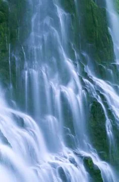 USA, Oregon State, Proxy Falls, tight, abstact image of the water fall. Stock Photos
