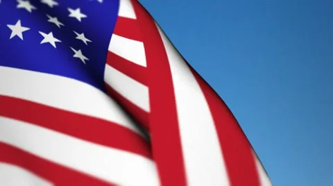 USA original Flag sky up screen Stock-Footage 7768693