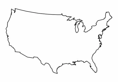 USA outline map Illustrazione stock
