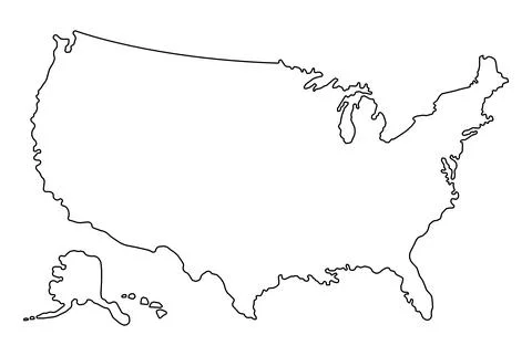 USA Outline Map Vector Illustration Stock Illustration