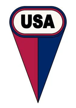 USA Oval Map Pointer Location Flag Stock Illustration