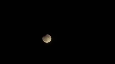 USA: Partial Lunar Eclipse Seen From California Stock Footage 284986005
