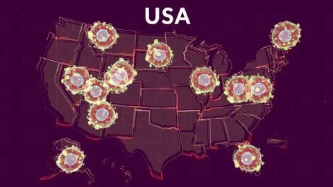 USA Pathogen Coronavirus Stock Illustration