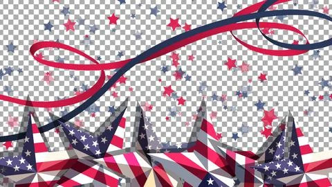 USA patriotic border. American symbolism. Holiday symbols. President Day tr.. Stock Illustration