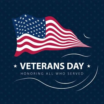 USA patriotic poster on blue background with American flag. Vector illustrati Illustrazione stock