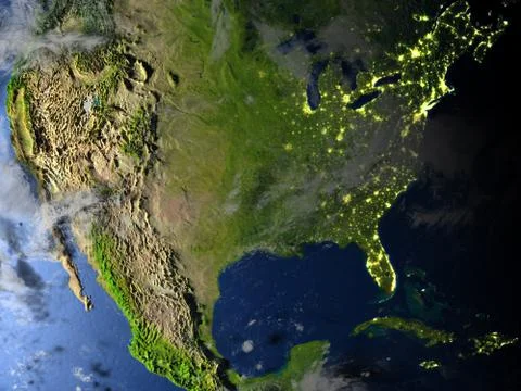 USA on planet Earth Stock Illustration