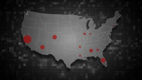 USA Population Map 01 Stockbeeldmateriaal 126996282