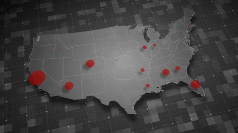 USA Population Map 02 Stockbeeldmateriaal 126995947