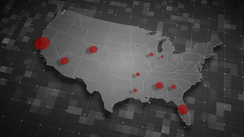 USA Population Map 03 Stockbeeldmateriaal 126997669