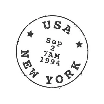 USA post, New York postage, retro postal stamp イラスト素材