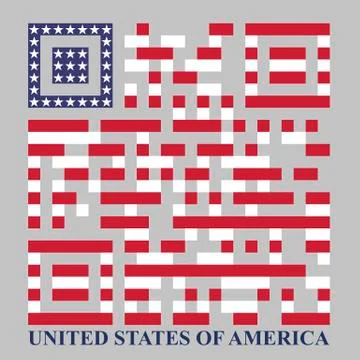 Usa qr code, vector Stock Illustration