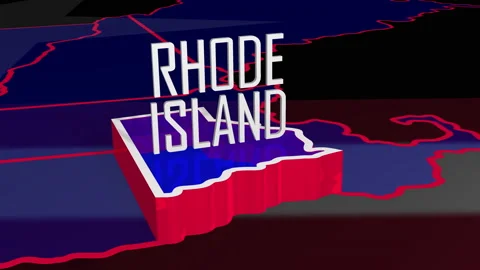 USA Rhode Island State Fly Into Animation Vídeo Stock 133188428