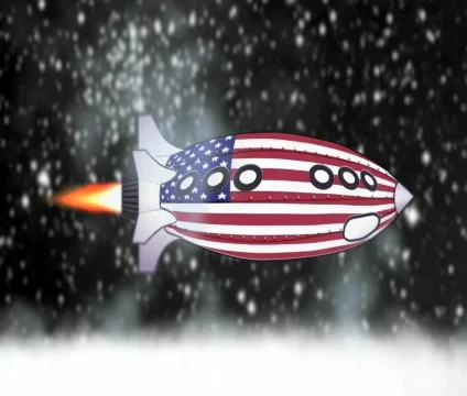 USA Rocket in Space Stock Footage 558404