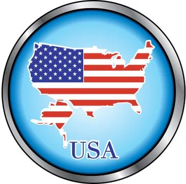 USA Round Button Stock Illustration