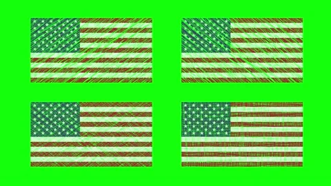 USA Scribble Animation on Green Screen Background. Looping seamless animati.. Stock Footage 226909135