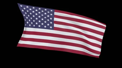 USA seamless loop flag animation simulation Stock Footage
