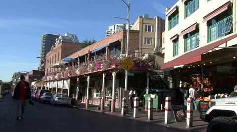 USA Seattle shops Video stock 11235292