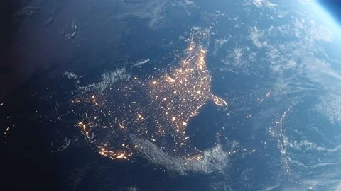 USA as seen from Outer Space. Realistic 4K Planet Earth 스톡 동영상 144036640