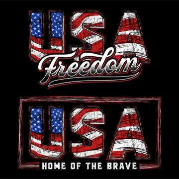 USA set with flag vector design - for tshirt, wallpaper, background Stock Illustration