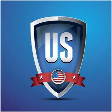 USA shield with flag Stock Illustration