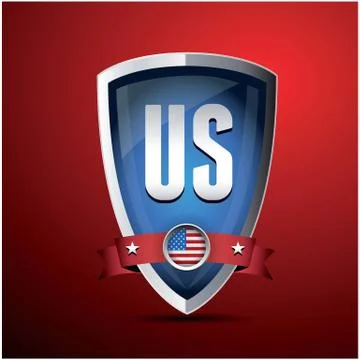USA shield with flag Stock Illustration