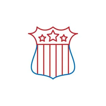 USA, shield icon. Element of USA culture icon. Thin line icon for website design イラスト素材