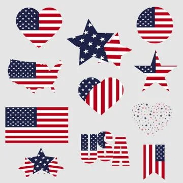 USA sign set Stock Illustration