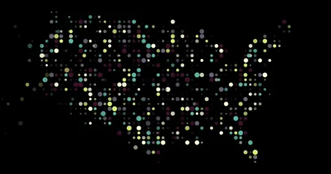 USA Silhouette Made of Falling Dots 스톡 동영상 312263868