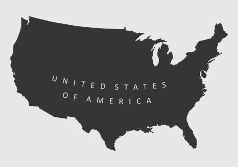 USA silhouette map Stock Illustration