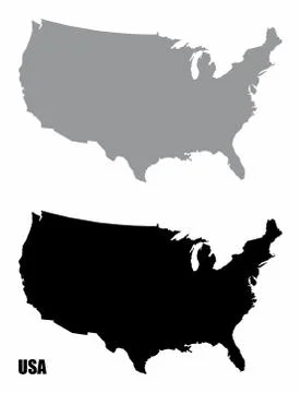 USA silhouette maps Stock Illustration