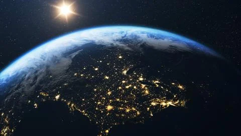 USA from space Stock Photos