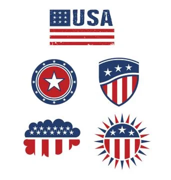 USA star flag design elements Stock Illustration