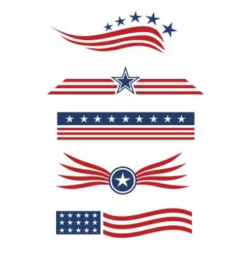USA star flag design elements Stock Illustration