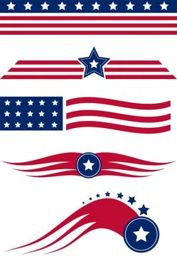 USA star flag design elements vector Stock Illustration