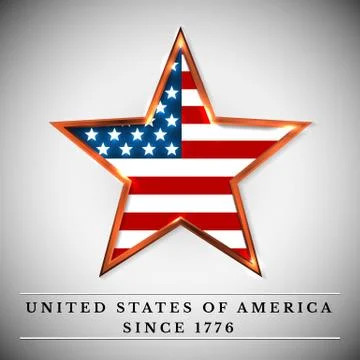 Usa star, independence day. Vector illustration. Stock Illustration