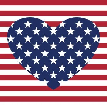USA star pattern, background with heart in vector format. イラスト素材