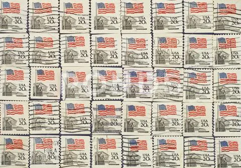 Usa state flag.postage stamps. Stock Photos