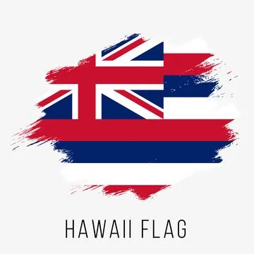 USA State Hawaii Vector Flag Design Template Stock Illustration